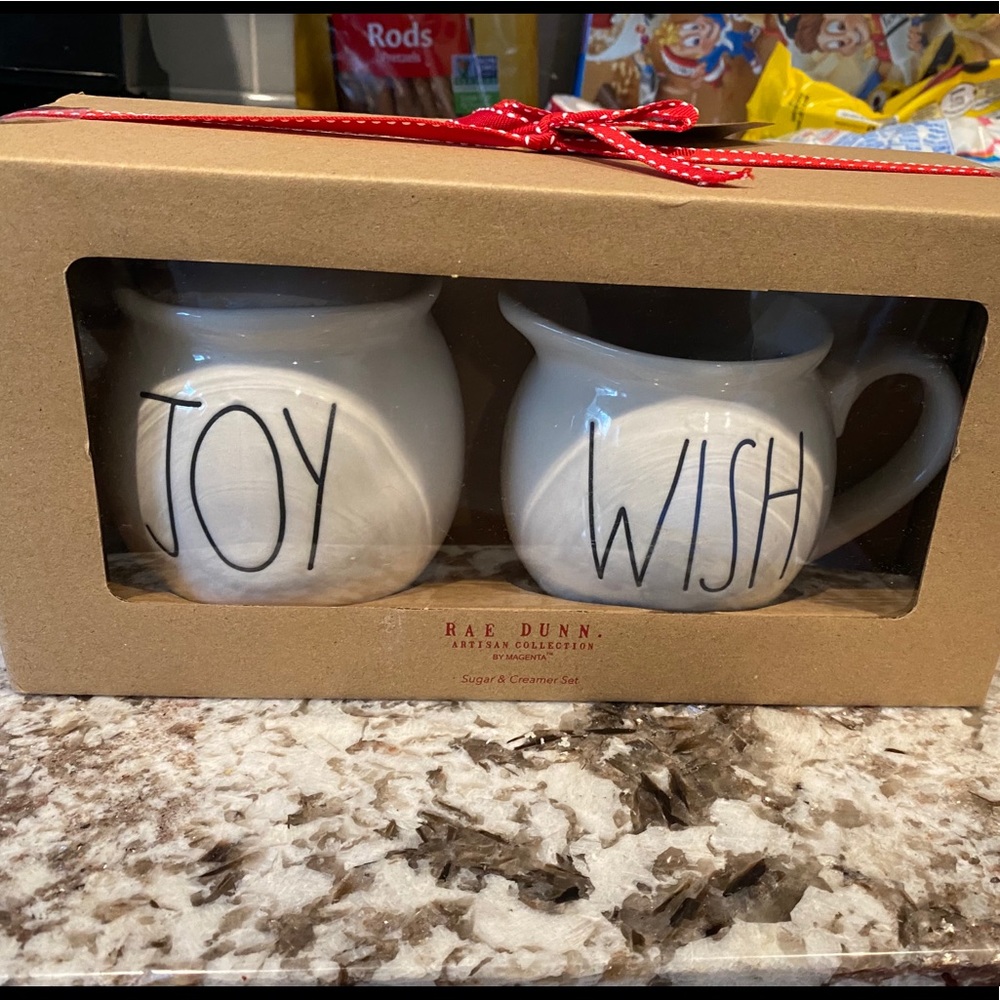 NIB Rae Dunn ”Joy & Wish” Sugar and Cream Set